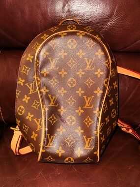 Louis Vuitton Monogram Canvas Backpack with Tan Trim